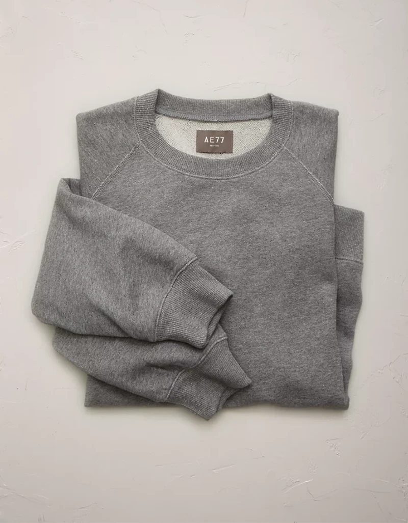 AE77 Garment-Washed Raglan Sweatshirt