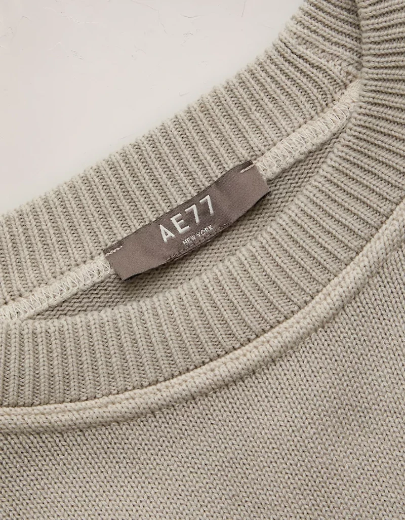 AE77 Garment-Washed Raglan Sweater