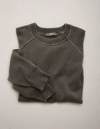 AE77 Garment-Washed Raglan Sweater