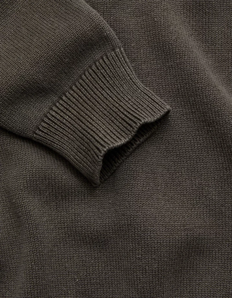 AE77 Garment-Washed Raglan Sweater