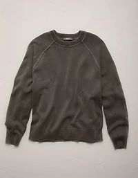 AE77 Garment-Washed Raglan Sweater