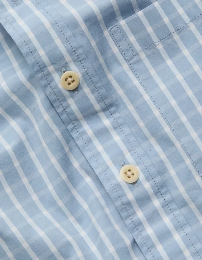 AE77 Poplin Military Button-Up Shirt