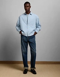 AE77 Poplin Military Button-Up Shirt