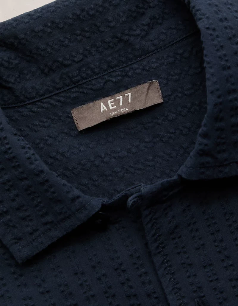 AE77 Seersucker Camp Collar Shirt