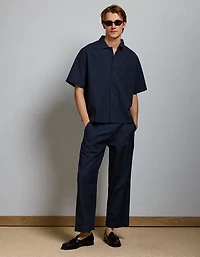 AE77 Seersucker Camp Collar Shirt