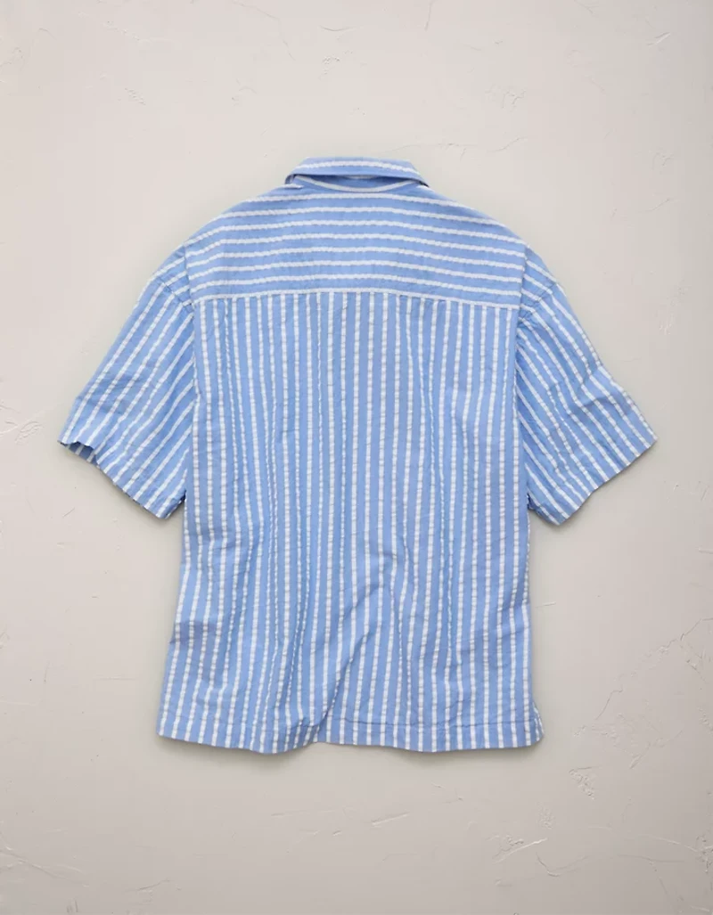 AE77 Seersucker Camp Collar Shirt