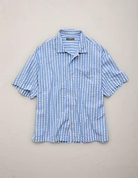 AE77 Seersucker Camp Collar Shirt