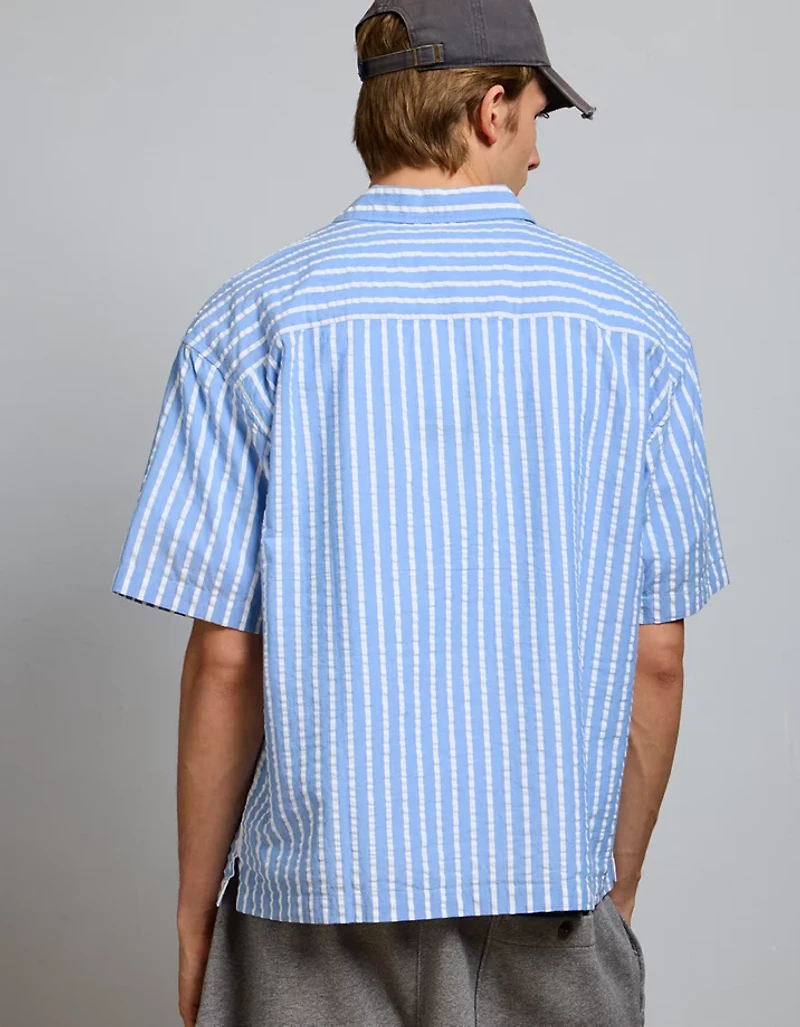 AE77 Seersucker Camp Collar Shirt