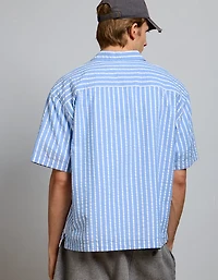 AE77 Seersucker Camp Collar Shirt