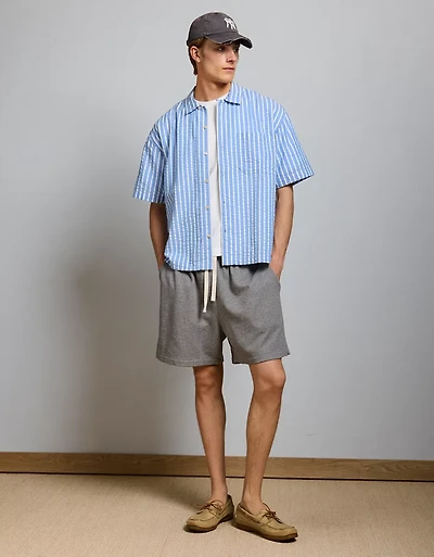 AE77 Seersucker Camp Collar Shirt