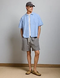 AE77 Seersucker Camp Collar Shirt