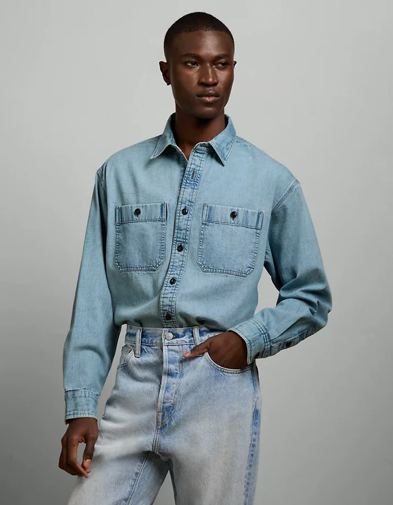 AE77 Long-Sleeve Chambray Shirt
