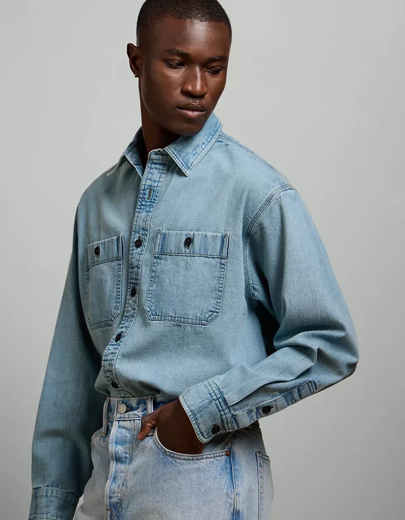 AE77 Long-Sleeve Chambray Shirt