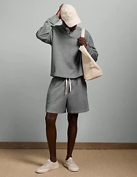 AE77 Garment-Washed Long-Sleeve Utility Polo Shirt