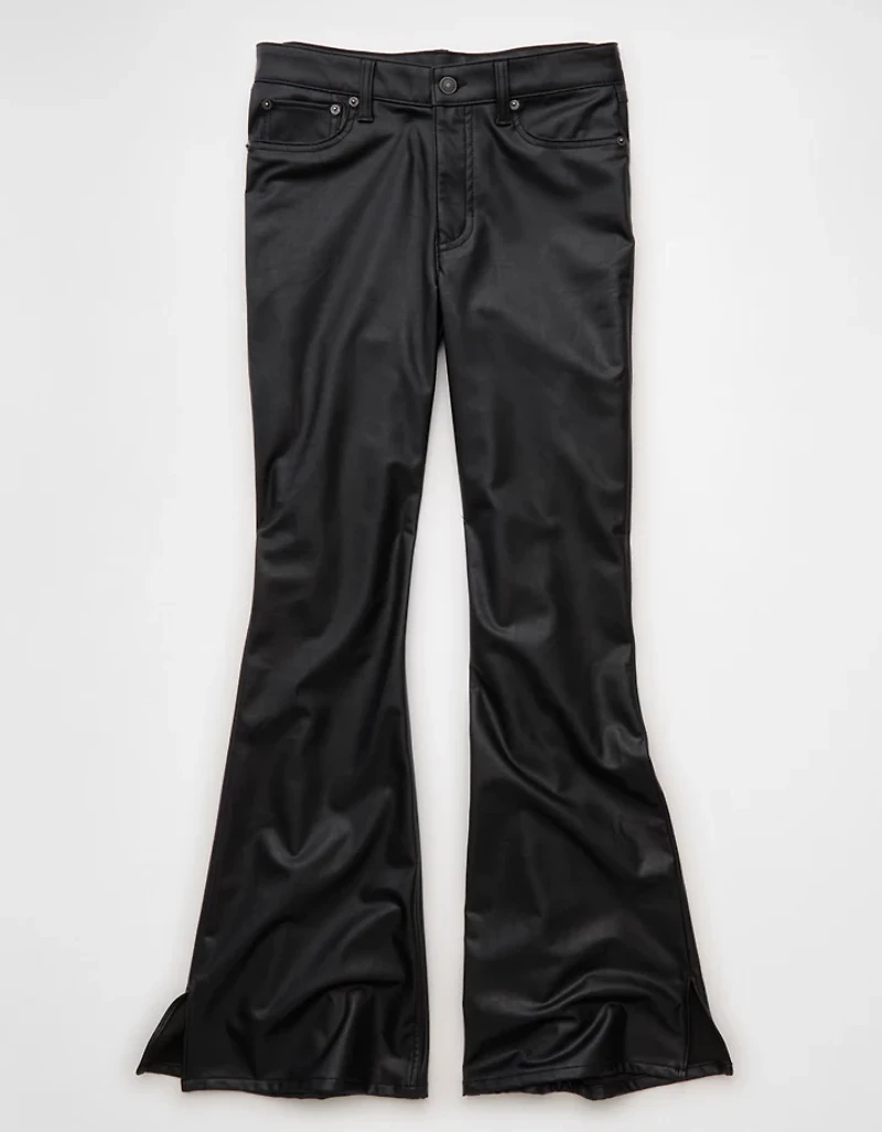 AE Super High-Waisted Leather Flare Pant