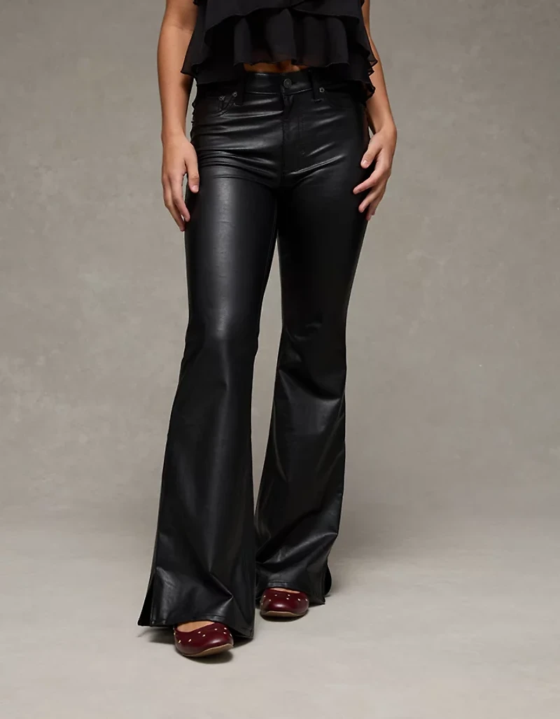 AE Super High-Waisted Leather Flare Pant