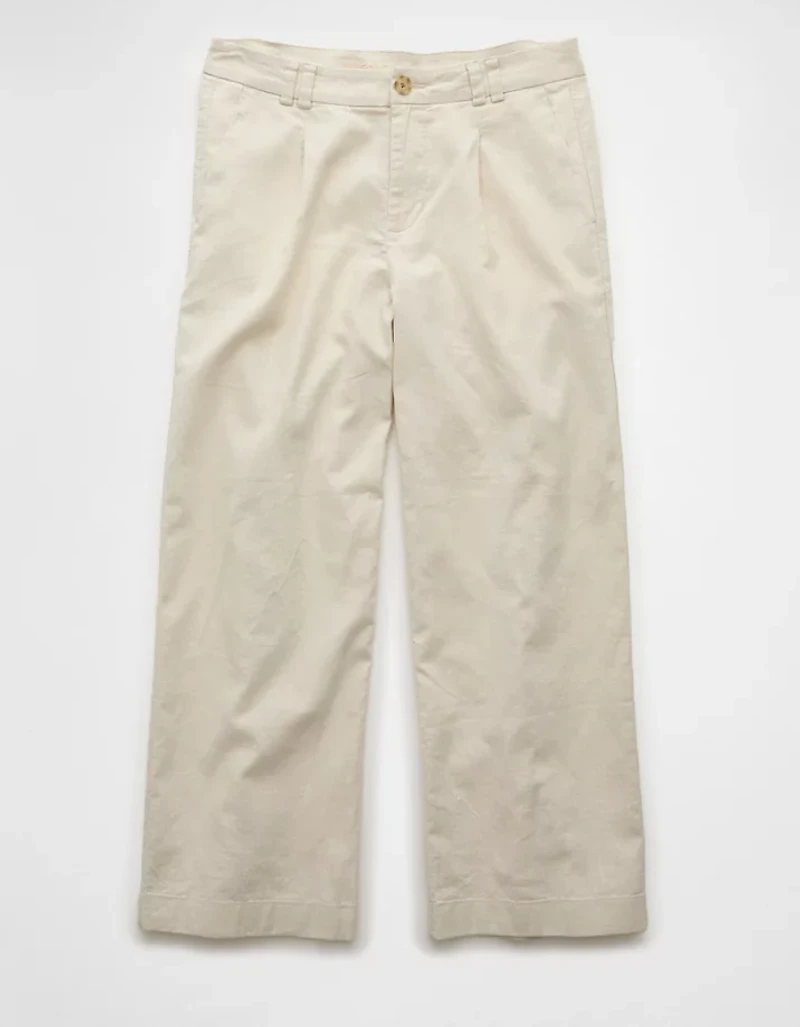 AE Linen-Blend Stovepipe Crop Trouser