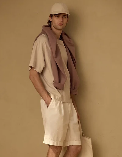 Short en mélange de coton et chanvre haut gamme AE77