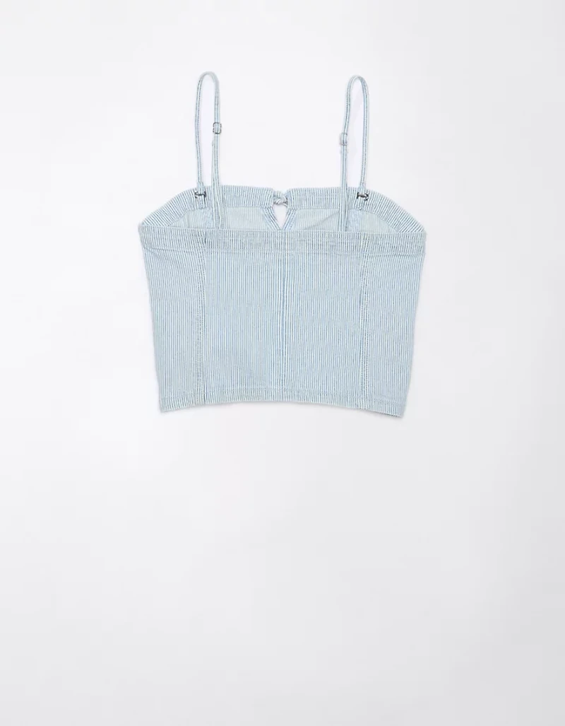 Haut court en denim chemin de fer AE