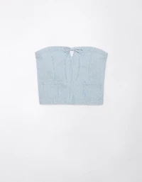 Haut court en denim chemin de fer AE