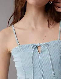 Haut court en denim chemin de fer AE