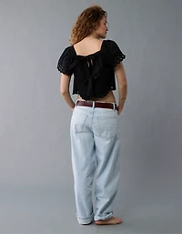 AE Tie Back Eyelet Crop Top