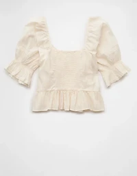 AE Puff Sleeve Pintuck Blouse