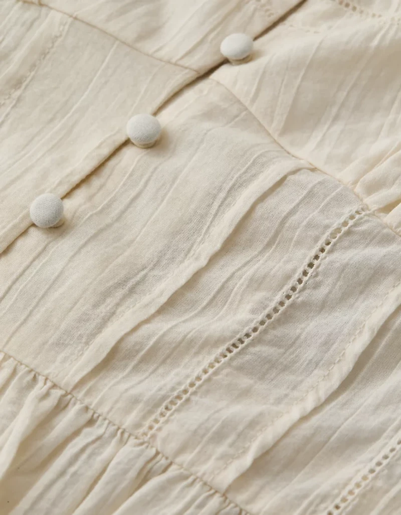 AE Puff Sleeve Pintuck Blouse