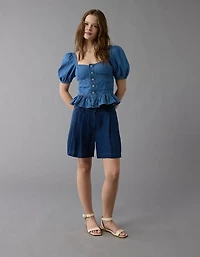 AE Denim Puff Sleeve Shirt