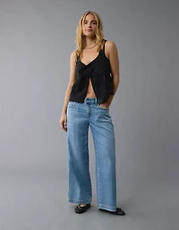AE Tie Front Scoop Neck Flyaway Tank Top