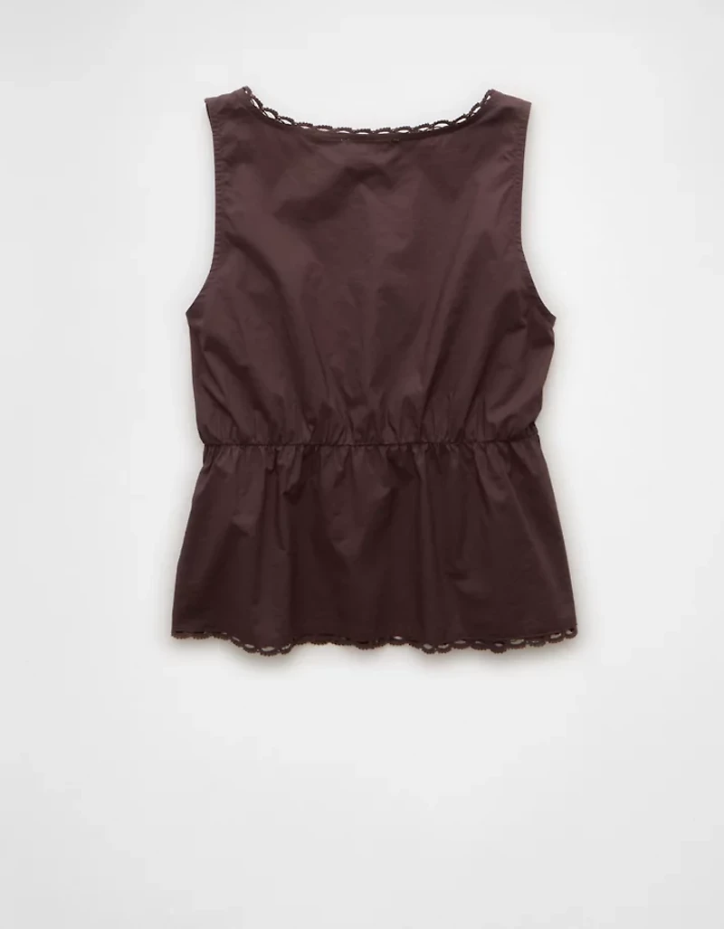 AE Tie Front Scoop Neck Flyaway Tank Top