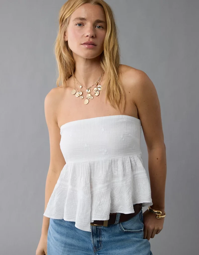 Bustier tubulaire nuisette brodée AE