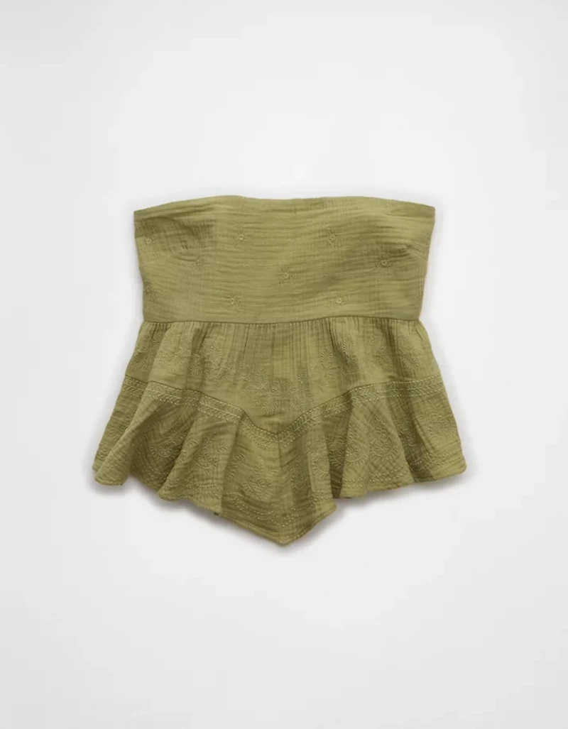 AE Embroidered Babydoll Tube Top