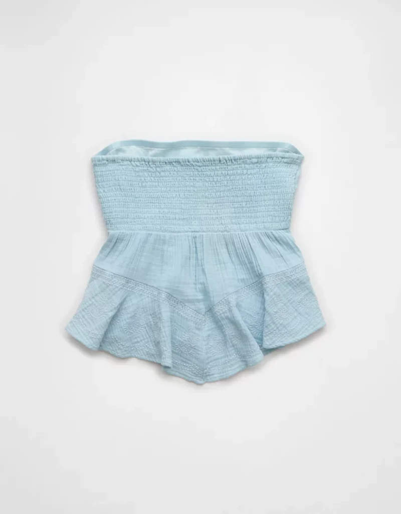 AE Embroidered Babydoll Tube Top