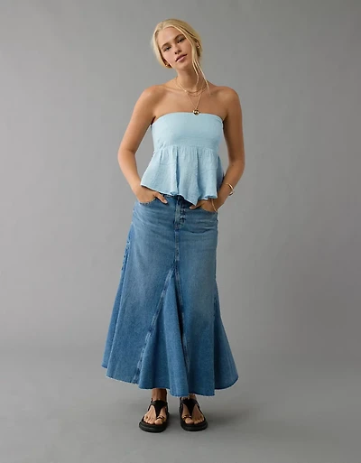 AE Embroidered Babydoll Tube Top