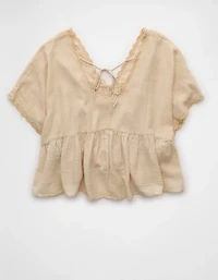 Blouse brodée à encolure en V AE