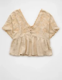 Blouse brodée à encolure en V AE