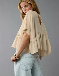 AE V-Neck Embroidered Blouse