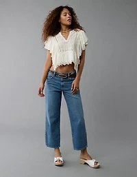 Blouse à volants avec encolure crantée AE