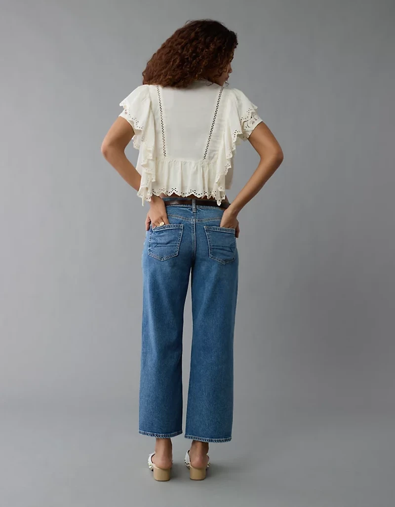 Blouse à volants avec encolure crantée AE