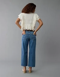 Blouse à volants avec encolure crantée AE