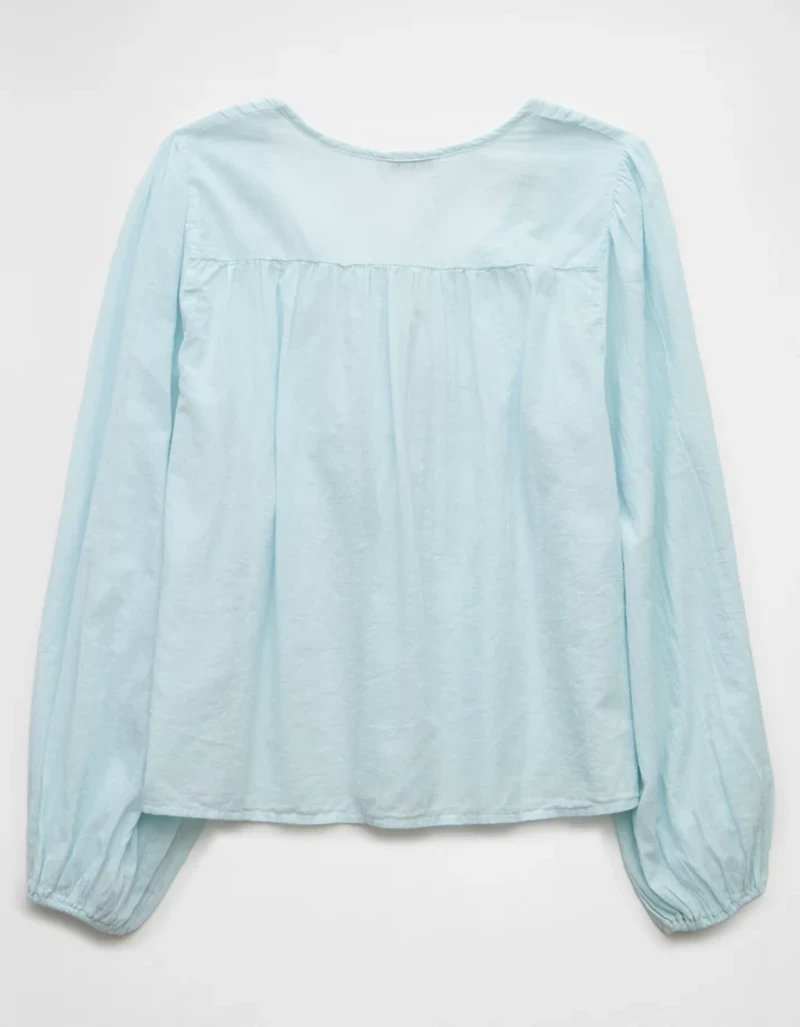 AE Long-Sleeve Breezy Boho Blouse