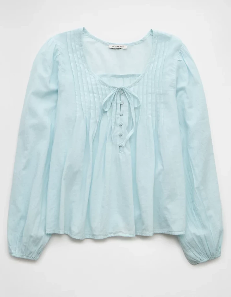 AE Long-Sleeve Breezy Boho Blouse