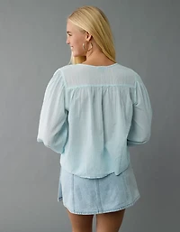 AE Long-Sleeve Breezy Boho Blouse