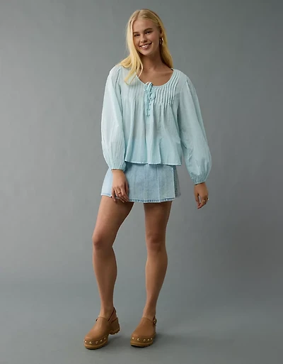 AE Long-Sleeve Breezy Boho Blouse