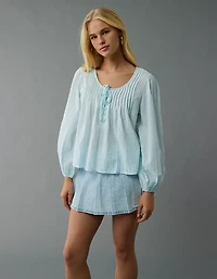 AE Long-Sleeve Breezy Boho Blouse