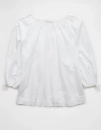 AE Long-Sleeve Open Neck Blouse