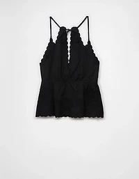 AE V-Neck Embroidered Halter Top