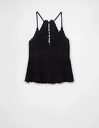 AE V-Neck Embroidered Halter Top