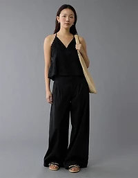 AE V-Neck Embroidered Halter Top